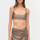 Simkhai - Kora Satin Wrap Midi Skirt