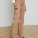 L'AGENCE - Clayton Coated Wide-Leg Jean