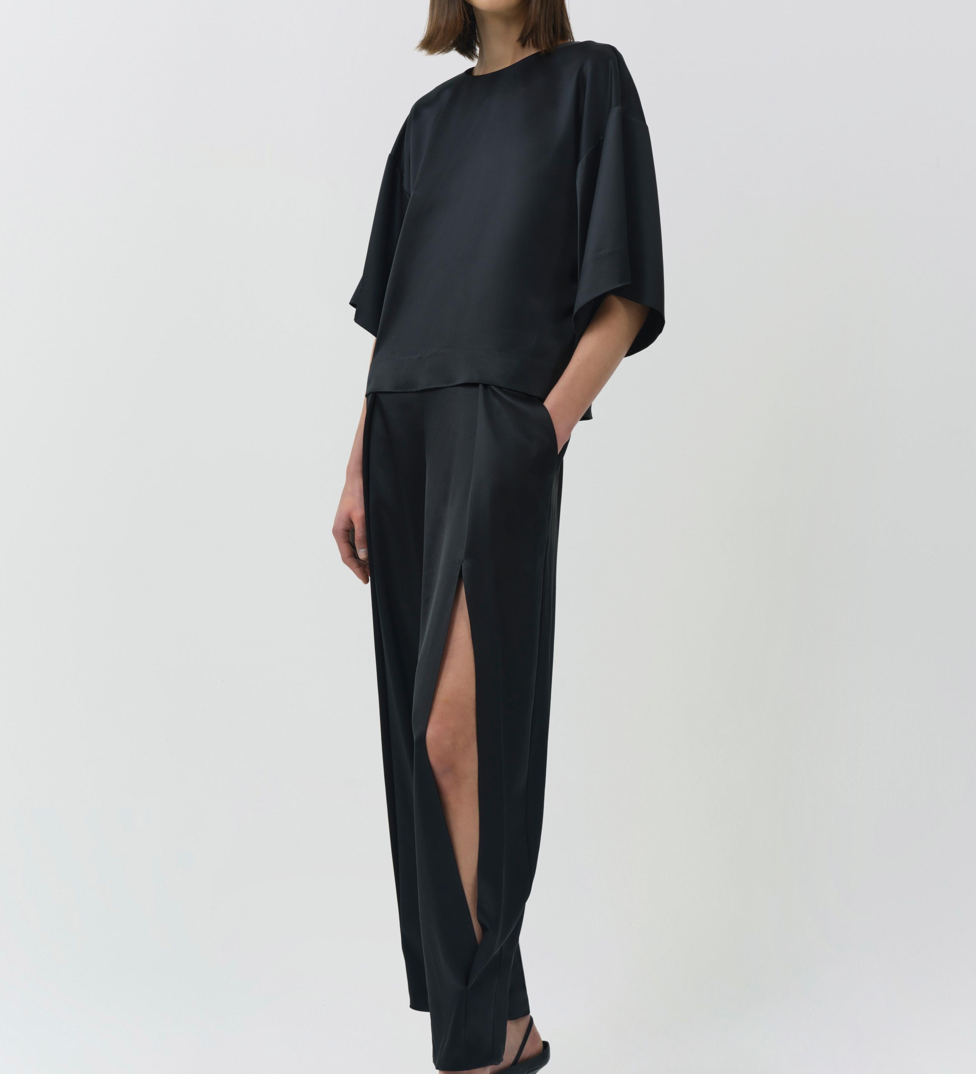 Simkhai - Faye Satin Side Slit Pant