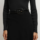 Veronica Beard - Elsy Leather-Buckle Belt 