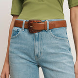 Veronica Beard - Arch Resin - Buckle Leather Belt