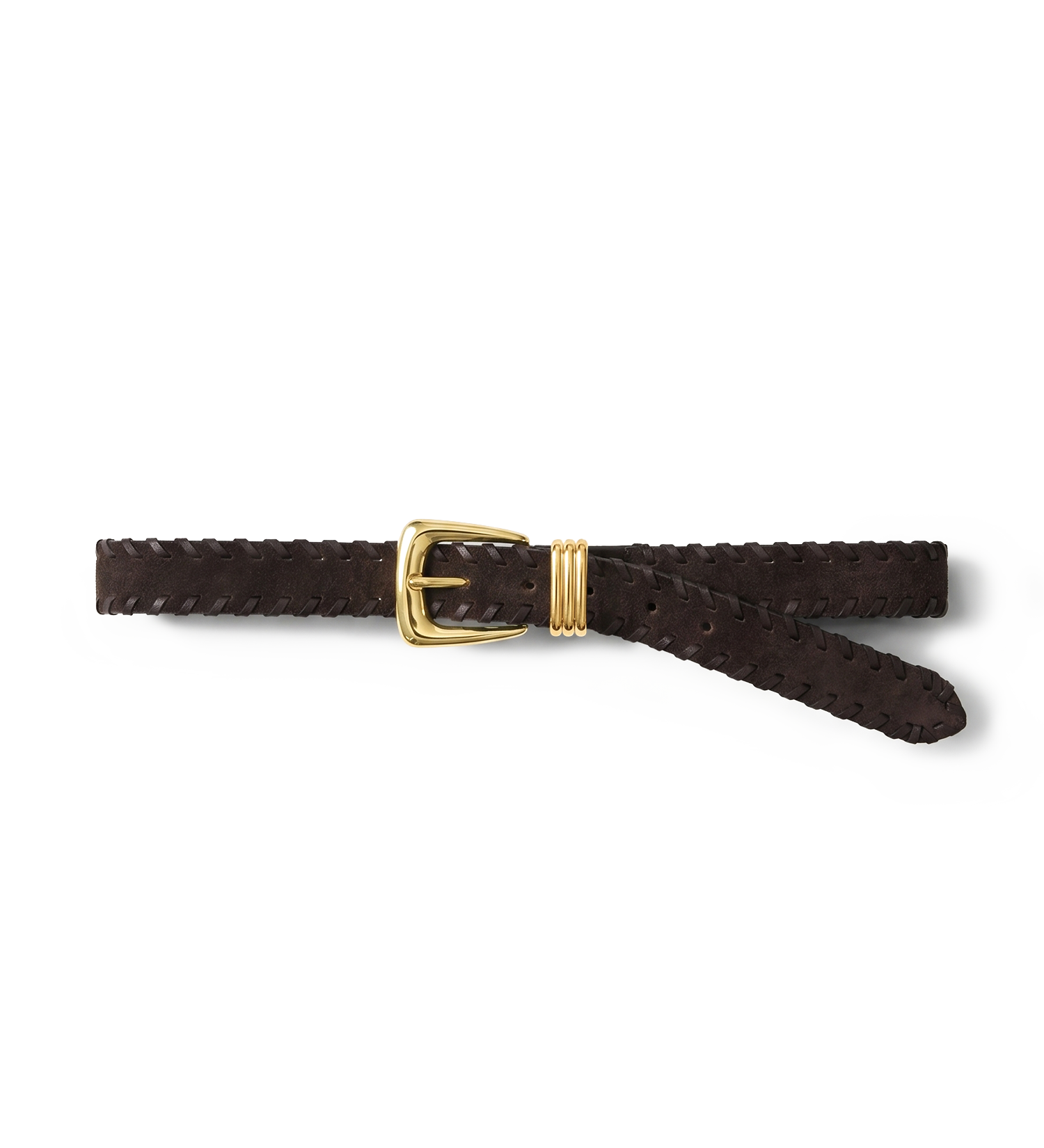 Veronica Beard - Arch Suede Whipstitch Belt