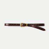 Veronica Beard - Slim Croc - Embossed Arch Belt