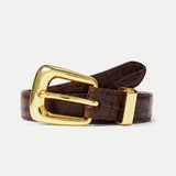 Veronica Beard - Slim Croc - Embossed Arch Belt