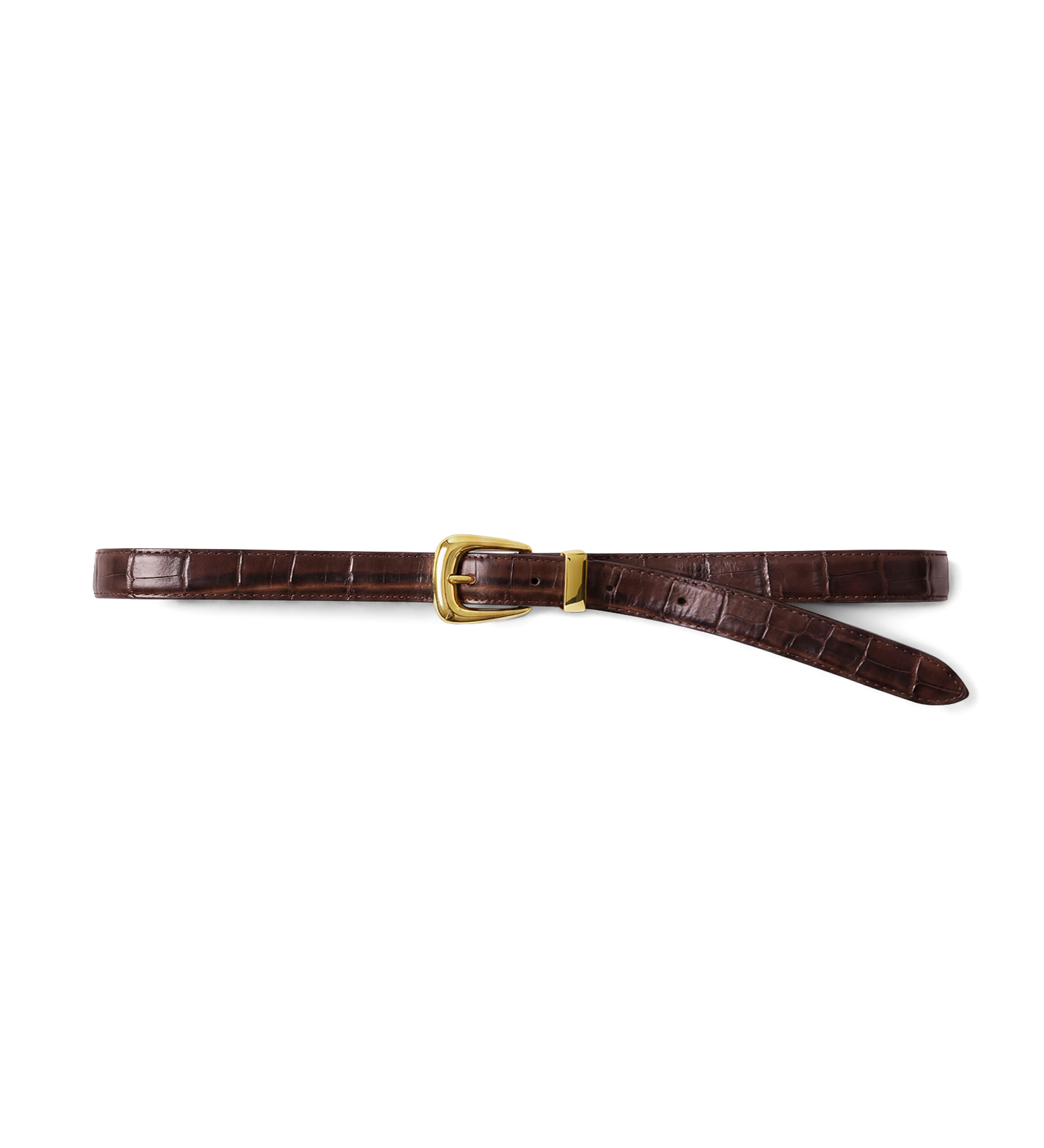 Veronica Beard - Slim Croc - Embossed Arch Belt