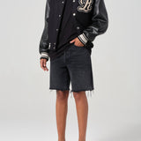 AGOLDE / RSVP Varsity Black Wool Leather Combo in Black
