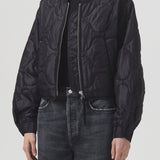 Shoreditch Ski Club x AGOLDE Iona Quilted Jacket in Black