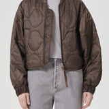 Shoreditch Ski Club x AGOLDE Iona Quilted Jacket in Taupe