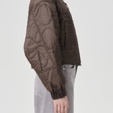 Shoreditch Ski Club x AGOLDE Iona Quilted Jacket in Taupe