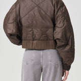 Shoreditch Ski Club x AGOLDE Iona Quilted Jacket in Taupe
