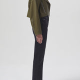 Shoreditch Ski Club x AGOLDE Remi Leather Biker Jacket in Grass