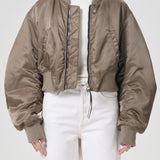 Shoreditch Ski Club x AGOLDE Jett Bomber Jacket in Sage