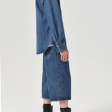 Agolde - Beesley Short in Creased Indigo