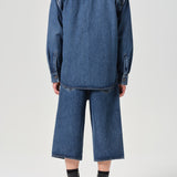 Agolde - Beesley Short in Creased Indigo
