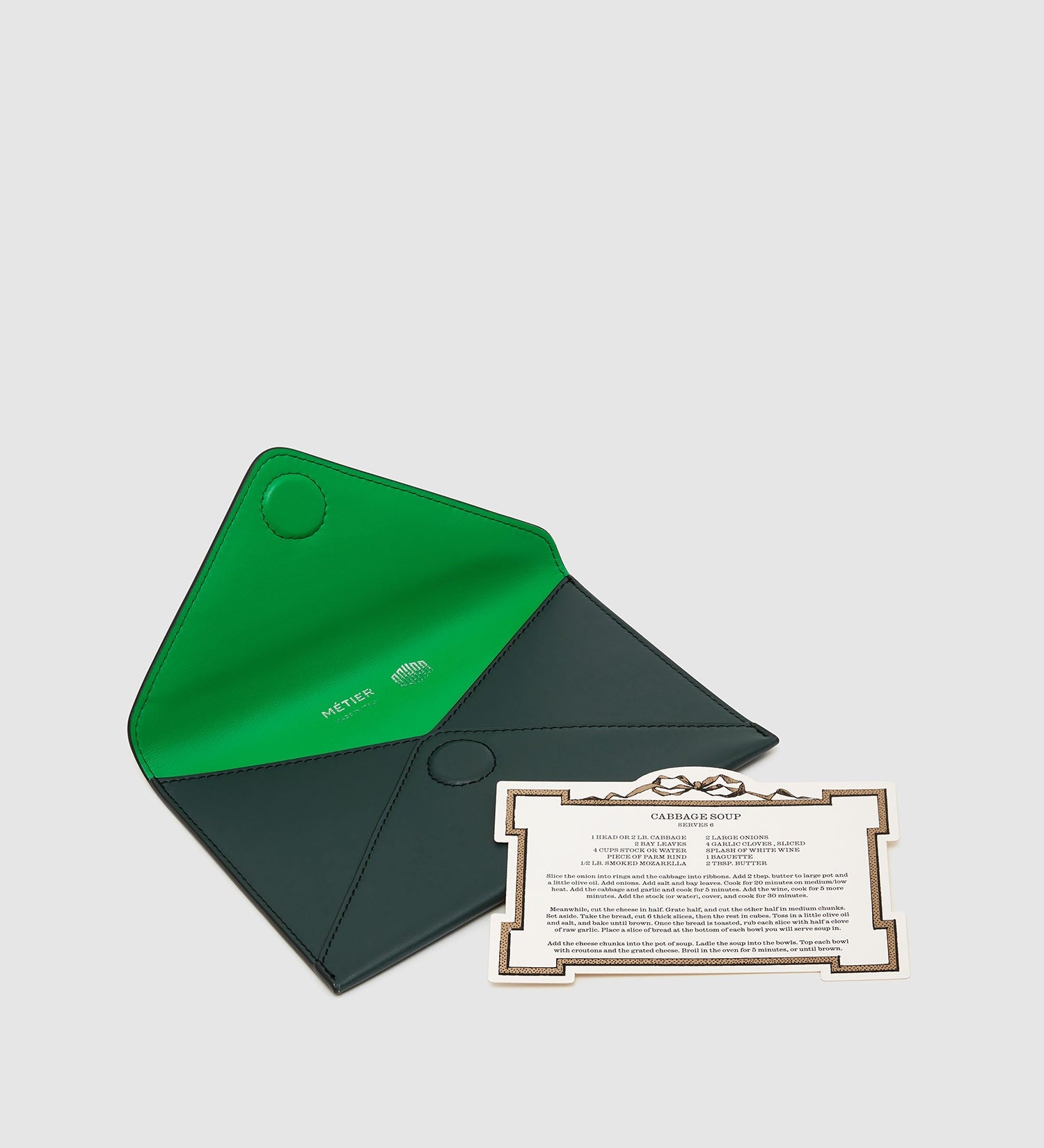 Metier - Métier x Gohar World A6 Envelope Smooth Calfskin Green