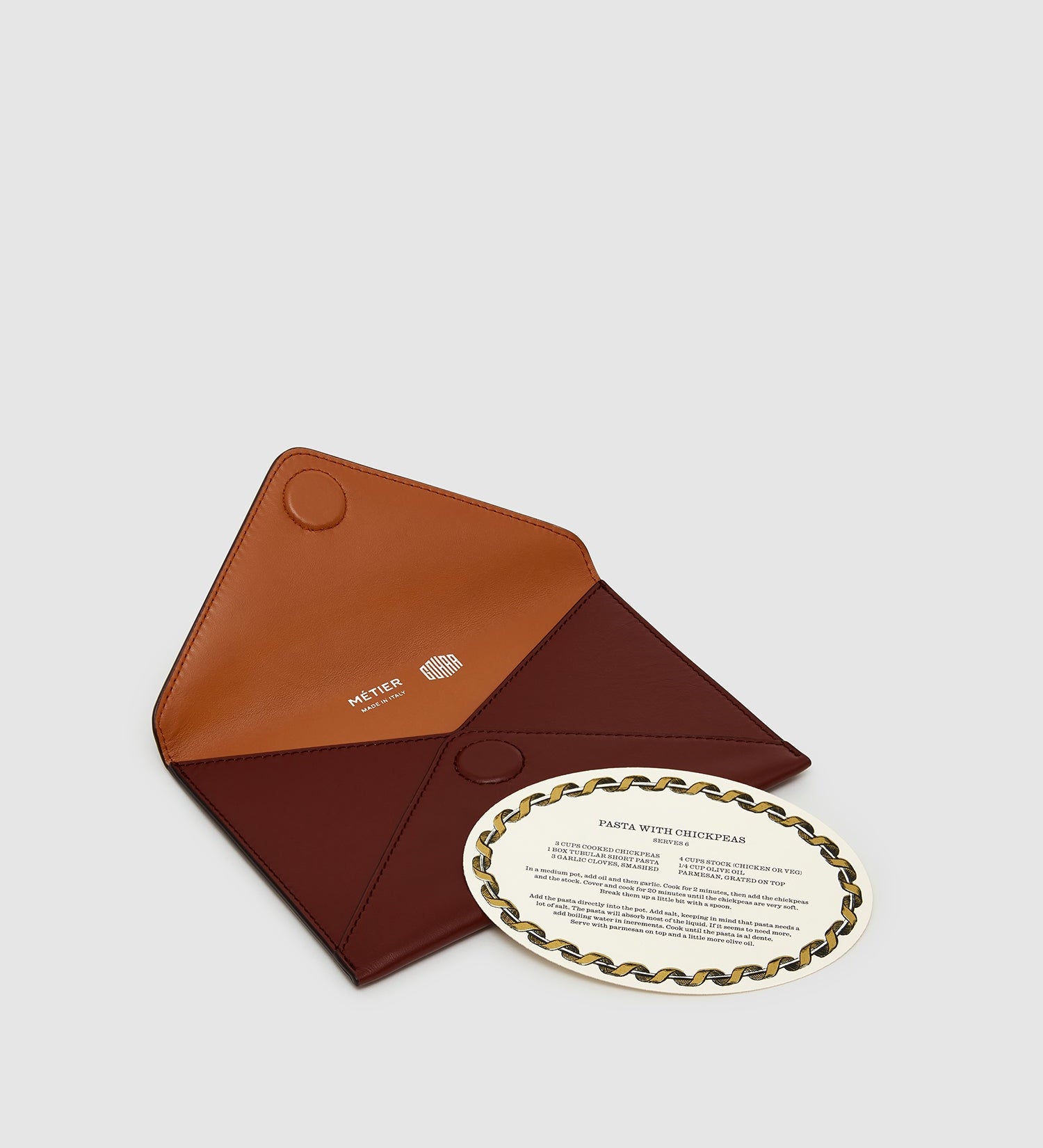 Metier - Métier x Gohar World A6 Envelope Smooth Calfskin Wine with Orange