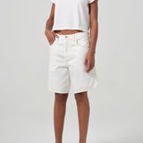 Agolde - Adine Shrunken Tee in White Ash