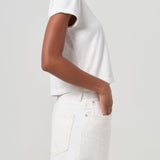 Agolde - Adine Shrunken Tee in White Ash