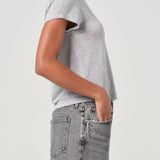 Agolde - Adine Shrunken Tee in Grey Heather