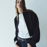 Agolde - Asta Zip Sweatshirt in Washed Black