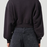 Agolde - Asta Zip Sweatshirt in Washed Black