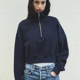 Agolde - Bethan Quarter Zip Sweatshirt in Mirage