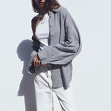 Agolde - Brona Shirt in Solene Stripe