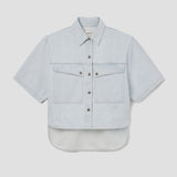 Agolde - Enora High Low Shirt in Alcove