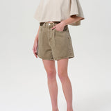 Agolde - Arli Oversized Cropped Tee in Brown Rice