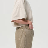 Agolde - Arli Oversized Cropped Tee in Brown Rice