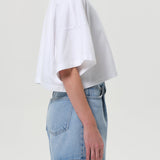 Agolde - Arli Oversized Cropped Tee in White