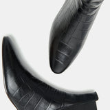 Le Monde Beryl - Allegra Chelsea / Coco Black Leather Croc Effect