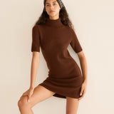 DÔEN - AGATHE CASHMERE DRESS -- DARK UMBER