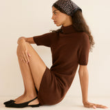DÔEN - AGATHE CASHMERE DRESS -- DARK UMBER