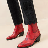 Loeffler Randall - Agnes Red Leather Western Boot
