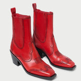 Loeffler Randall - Agnes Red Leather Western Boot