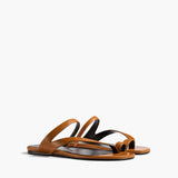Khaite - Aimee Flat Sandal in Cuoio Leather