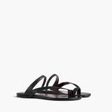 Khaite - Aimee Flat Sandal in Black Leather