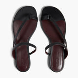 Khaite - Aimee Flat Sandal in Black Leather
