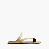Khaite - Aimee Flat Sandal in Beige Leather