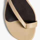Khaite - Aimee Flat Sandal in Beige Leather