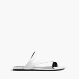 Khaite - Aimee Flat Sandal in Optic White Leather
