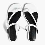 Khaite - Aimee Flat Sandal in Optic White Leather