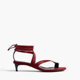 Khaite - Aimee Kitten Heel Sandal in Cherry Haircalf