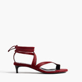 Khaite - Aimee Kitten Heel Sandal in Cherry Haircalf