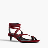 Khaite - Aimee Kitten Heel Sandal in Cherry Haircalf