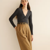 DÔEN - ALBANIE TOP -- CHARCOAL GREY