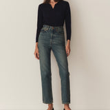 DÔEN - ALBANY KNIT HENLEY -- DEEP NAVY