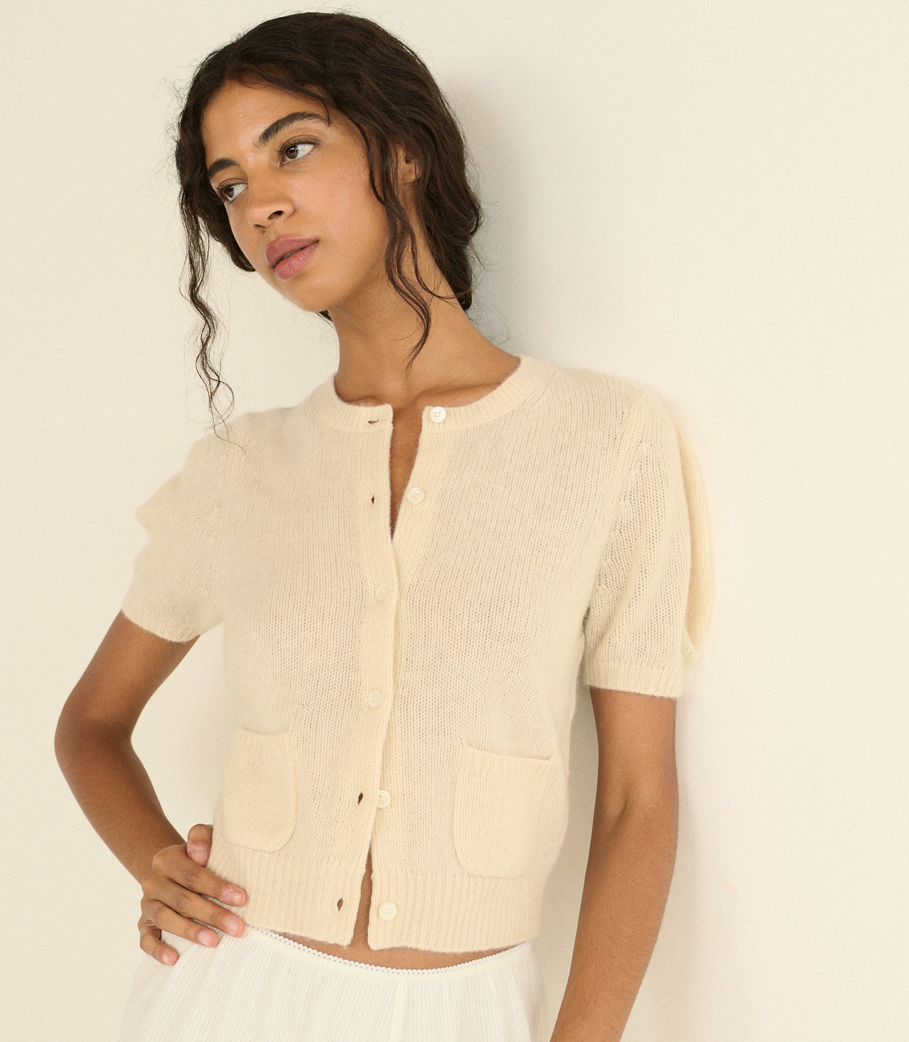 DOEN - ALESIA CASHMERE CARDIGAN - - DOGWOOD
