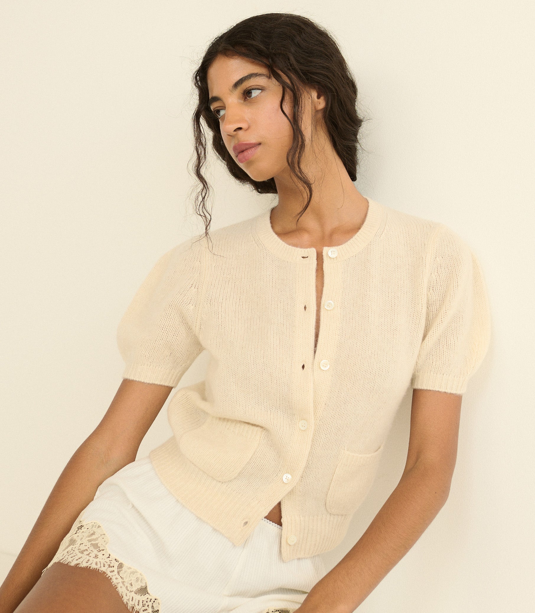 DOEN - ALESIA CASHMERE CARDIGAN - - DOGWOOD